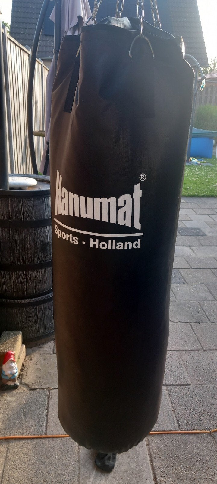 Bokszak Hanumat 120cm met muursteun en veer, Gebruikt, Overige, Vechtsportmateriaal, Groter dan maat XL