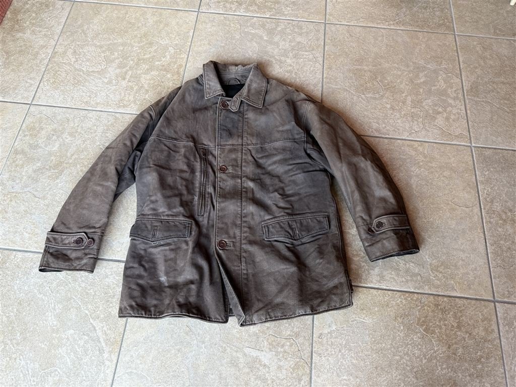 leren jas - ermenegildo zegna luxury leather jacket, Ophalen of Verzenden, Zo goed als nieuw, Bruin
