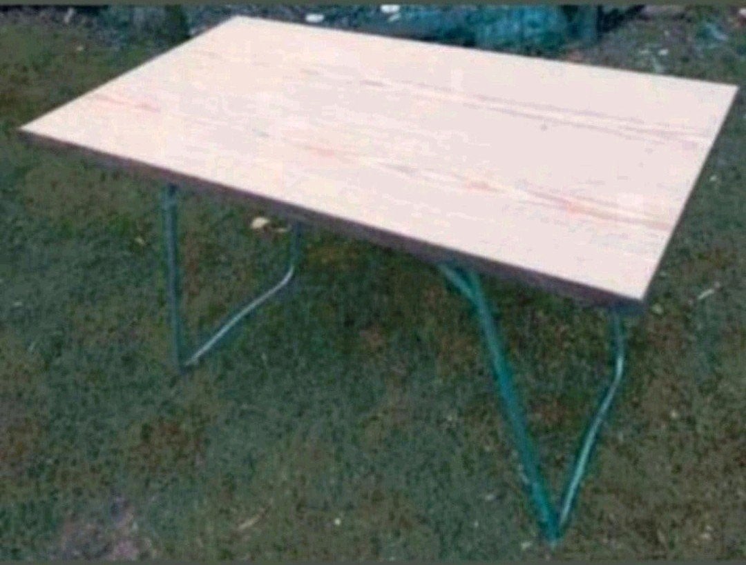Vintage Opvouwbare Campingtafel - Hout & Metaal, Ophalen of Verzenden, Gebruikt, Campingtafel