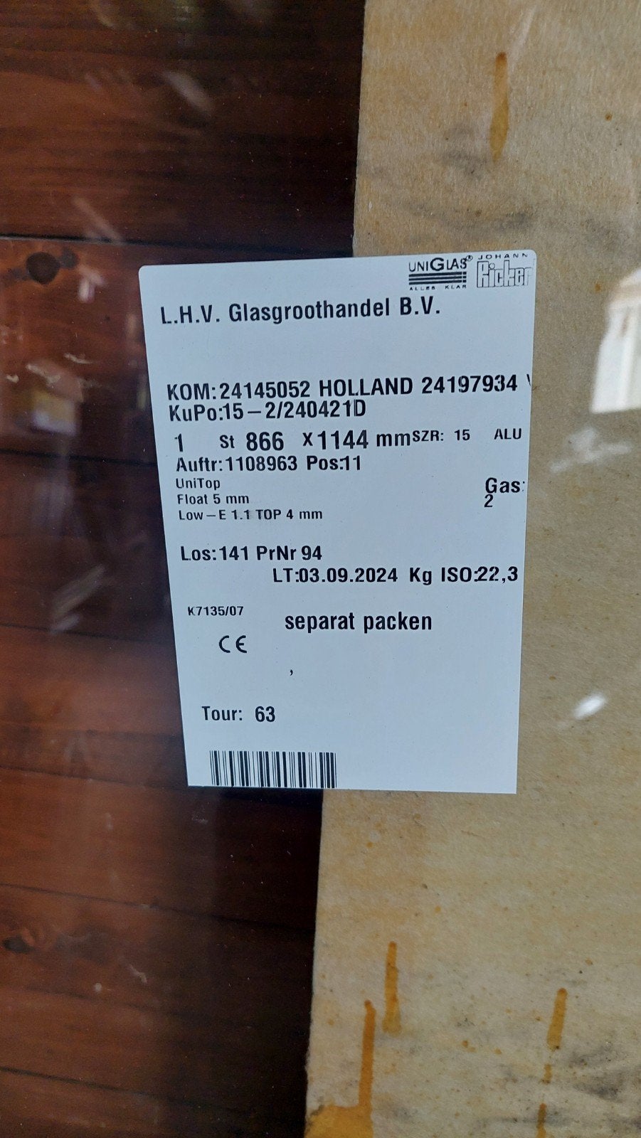 Dubbel glas - Diverse afmetingen, Ophalen, 80 tot 120 cm, Nieuw, Glasplaat