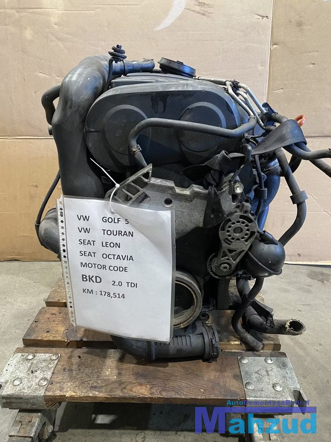 VW GOLF 5 2.0 TDI Motorblok motor BKD ENGINE Moteur, Auto-onderdelen, Motor en Toebehoren, Gebruikt, Volkswagen, Volkswagen AG