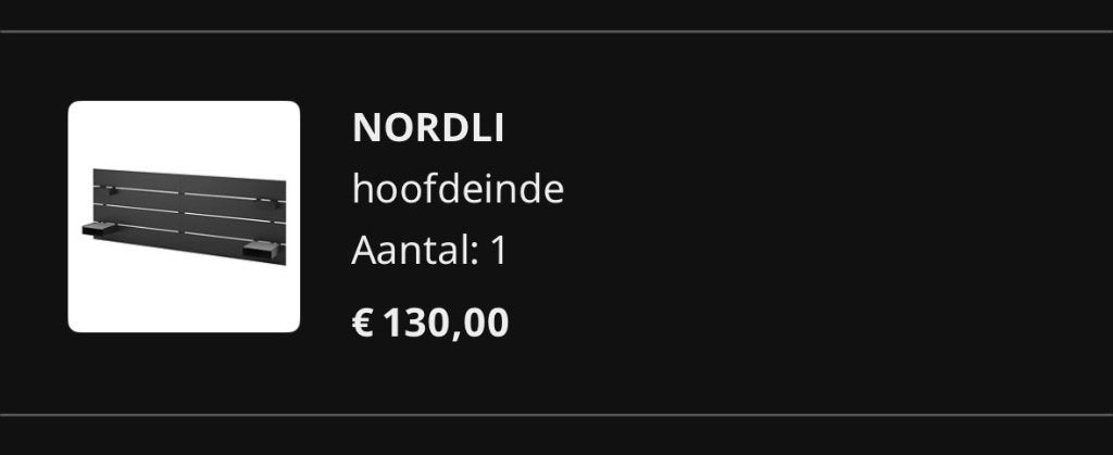IKEA Nordli Hoofddbord, Ophalen, Overige materialen, Gebruikt, Zwart