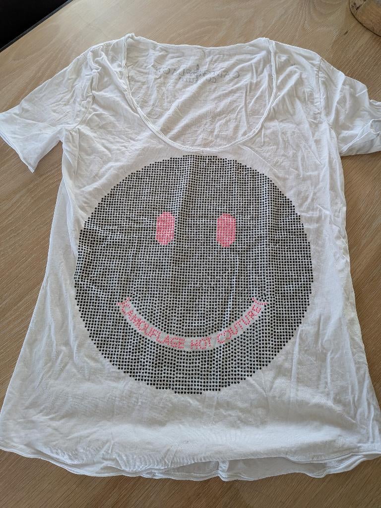 T-shirt camouflage couture maat xl, Wit, Maat 46/48 (XL) of groter, Ophalen of Verzenden, Zo goed als nieuw