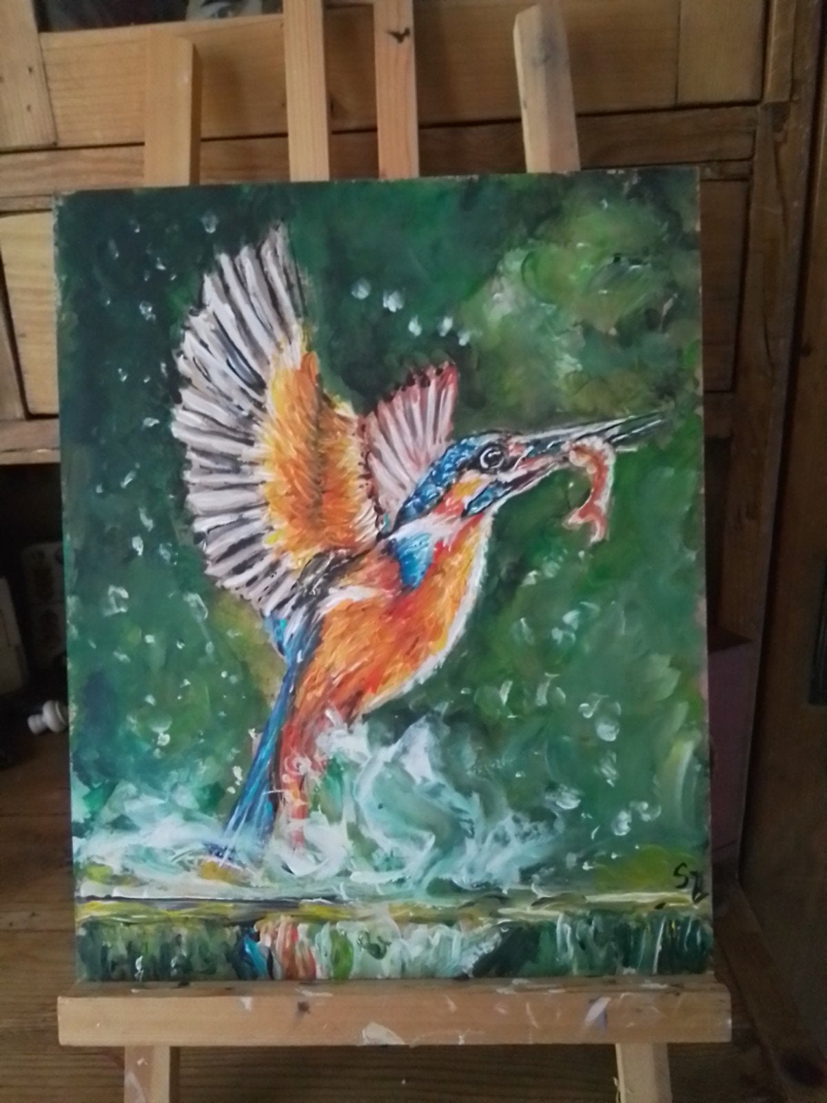 schilderij, Antiek en Kunst, Kunst | Schilderijen | Modern, Ophalen of Verzenden