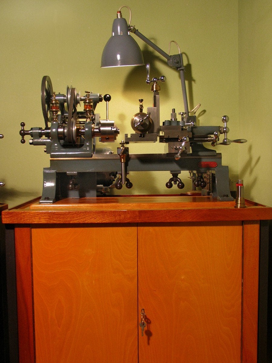 Lorch & Schmidt horlogemaker/klokkenmakers draaibank, Ophalen, Metaaldraaibank