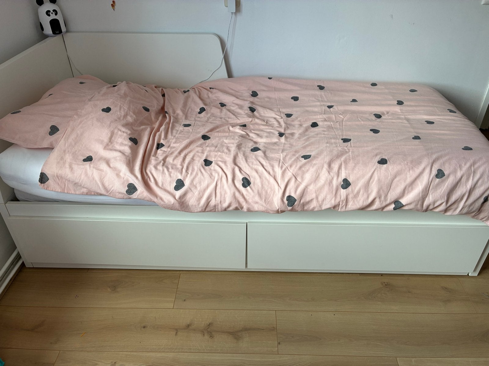 IKEA Flekke uitschuifbaar bed met lades, Ophalen, Wit, Tweepersoons, 80 cm