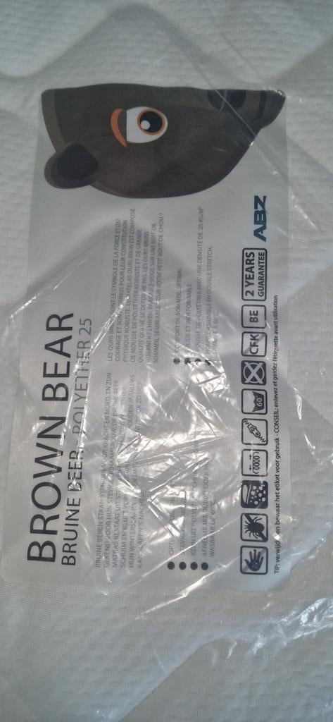 ABZ Bruine Beer Babymatras 75x95 cm, Ophalen, Nieuw, Wieg