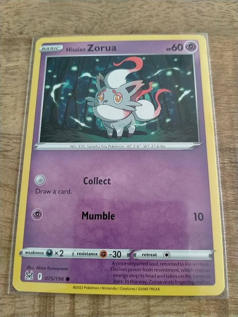 Pokemon Lost Origin , HisuianbZorua 075/196, Verzenden, Zo goed als nieuw, Losse kaart