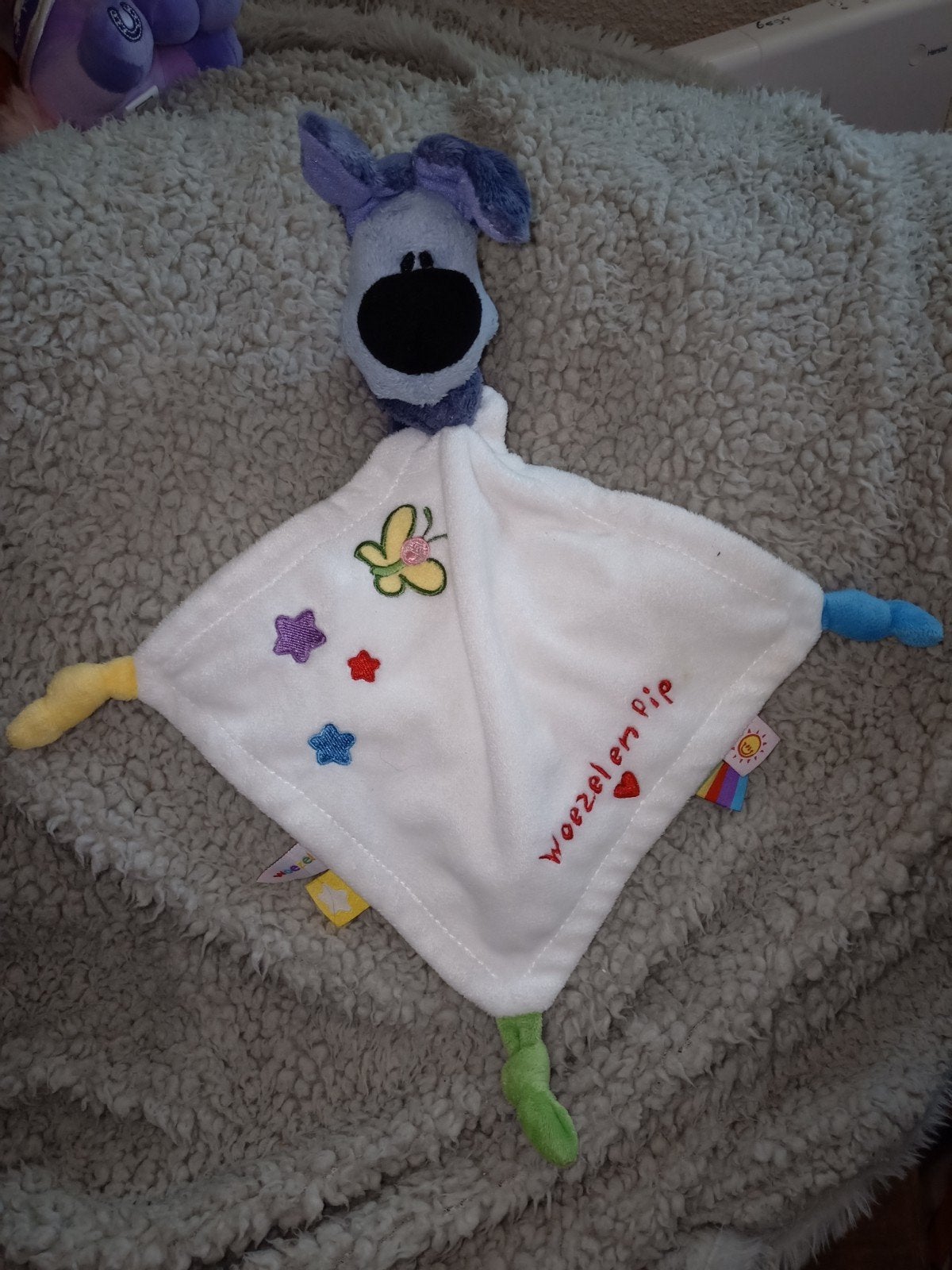Woezel & pip Kroeldoek rammelaar, Blauw, Zo goed als nieuw, Middelgroot (20 tot 80 cm), Tiamo