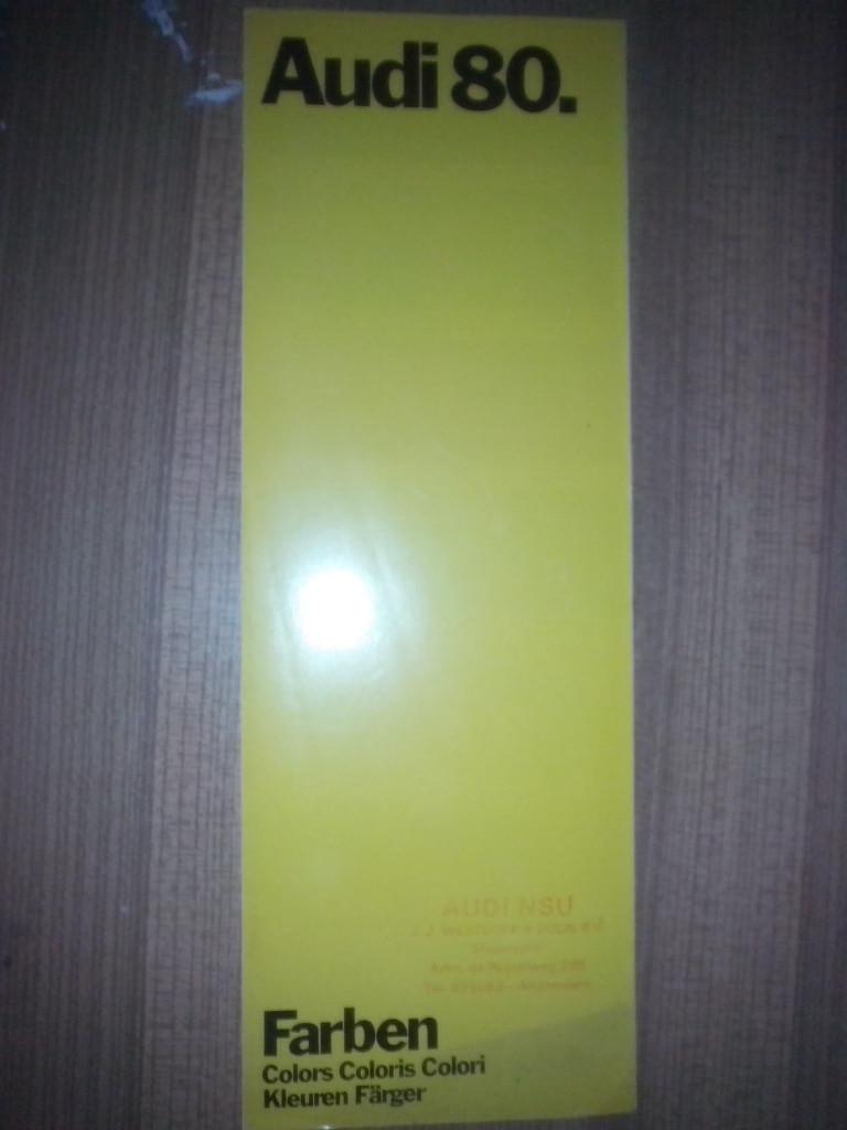 Audi NSU 80 Kleuren Farben Color Färger brochure folder 1975, Ophalen of Verzenden, Zo goed als nieuw, Audi