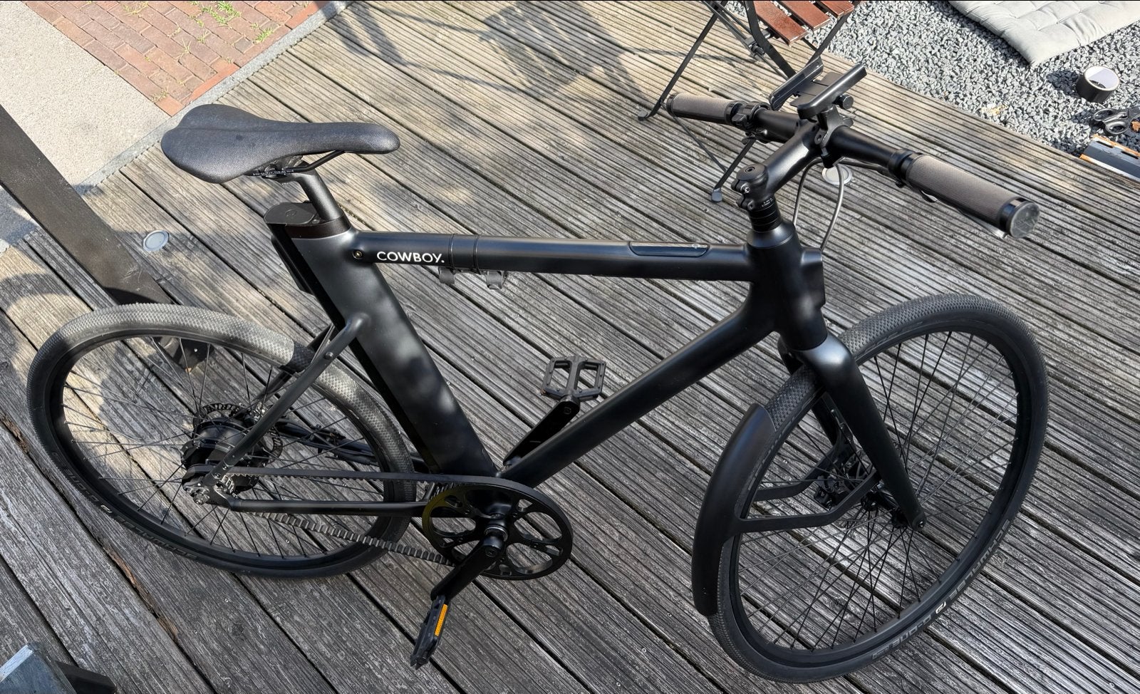 Cowboy elektrische fiets - Zo goed als nieuw, Zo goed als nieuw, Schijfrem, 53 tot 57 cm, Ophalen