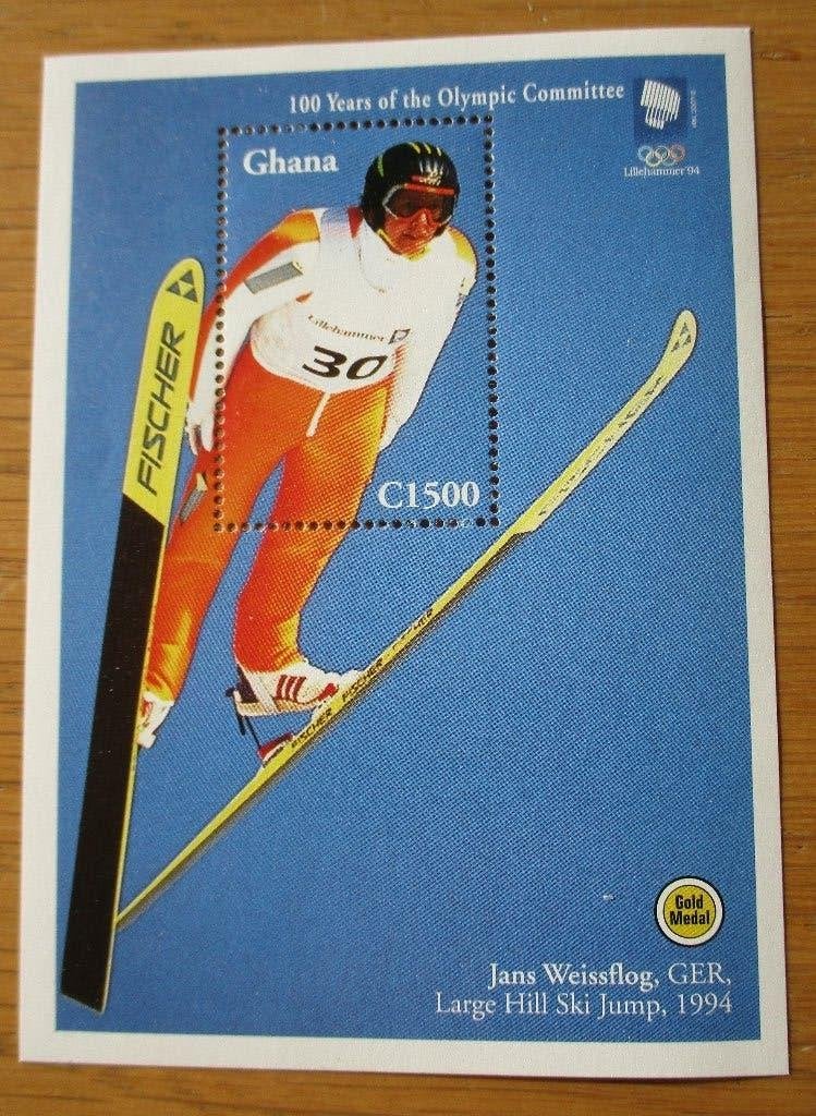 Ghana, blokje 100 jaar  IOC, Verzenden, Postfris, Sport