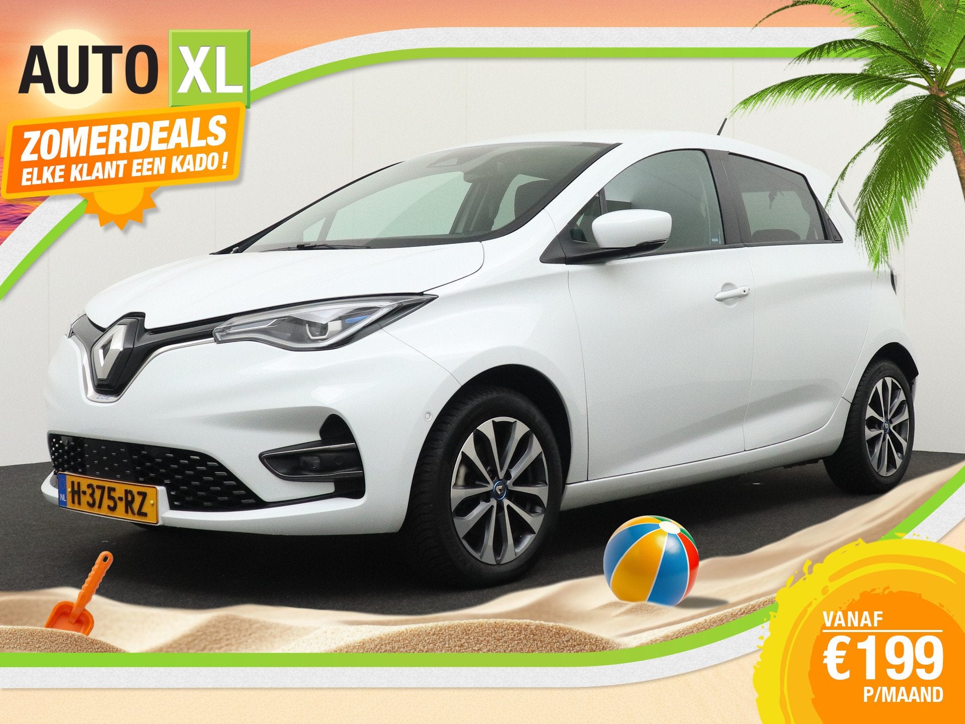 Renault ZOE R135 52 kWh Intens Warmtepomp Koopaccu H-Leder C, 136 pk, Gebruikt, Zwart, Wit