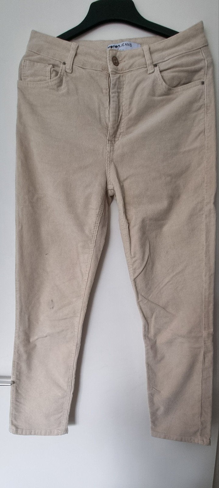 Koton Jeans ribbroek beige maat 40, Kleding | Dames, Maat 38/40 (M), Beige, Ophalen of Verzenden, Driekwart