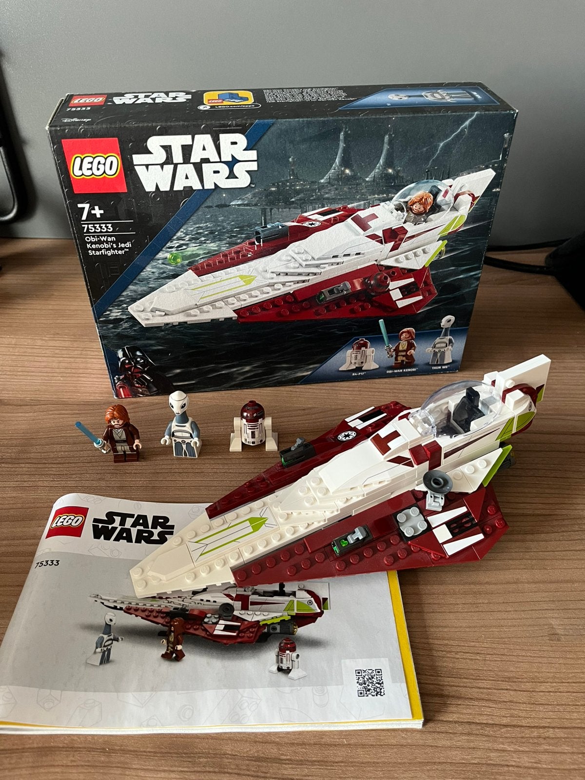 Lego Star Wars 75333 Obi Wan Kenobi’s Jedi starfighter, Ophalen of Verzenden, Zo goed als nieuw, Complete set, Lego