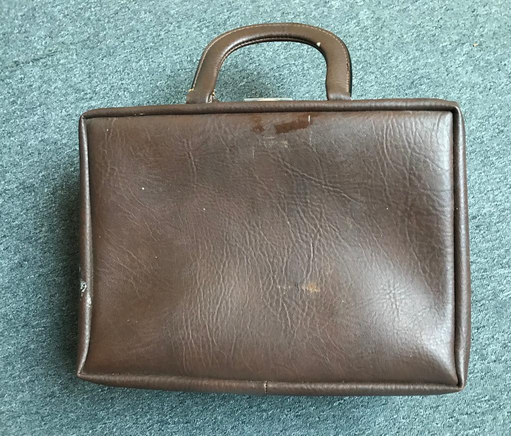vintage tas koffer bruin jaren '60, Antiek en Kunst, Curiosa en Brocante, Ophalen of Verzenden