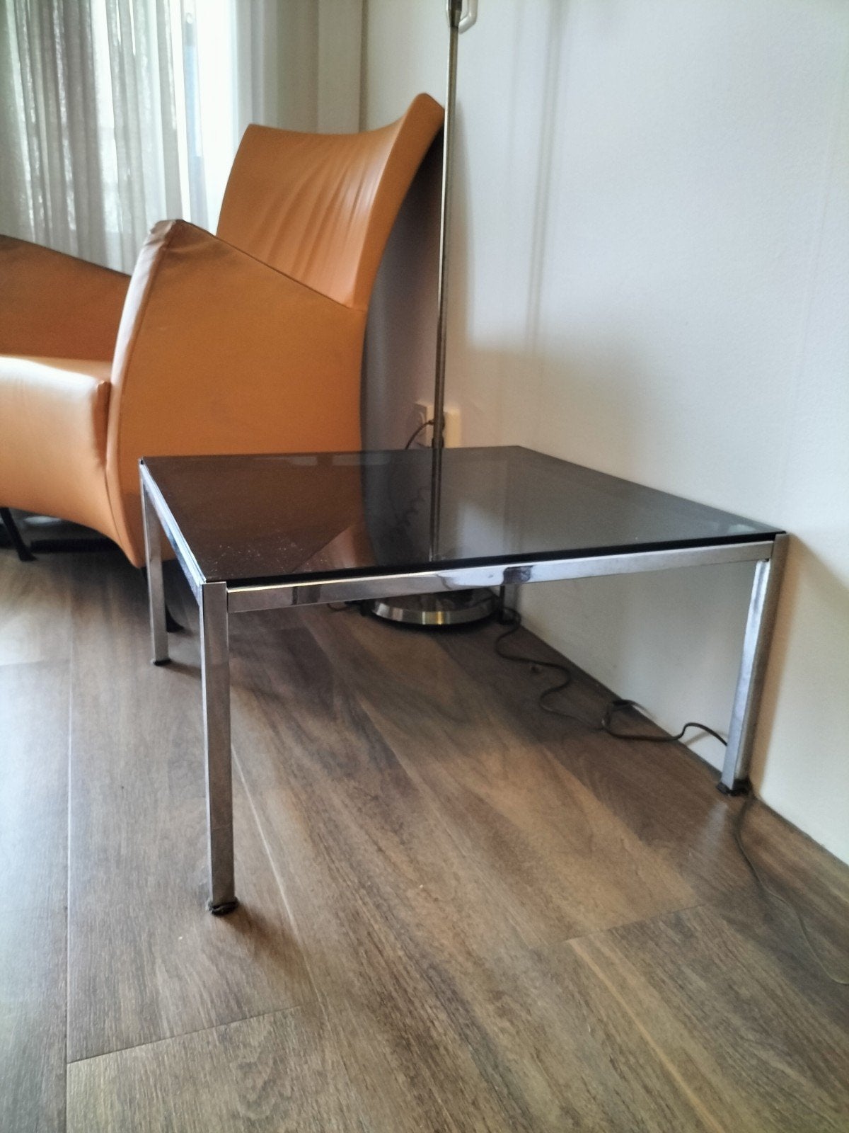 glazen bijzettafeltje, Minder dan 55 cm, Rond, Glas, Ophalen