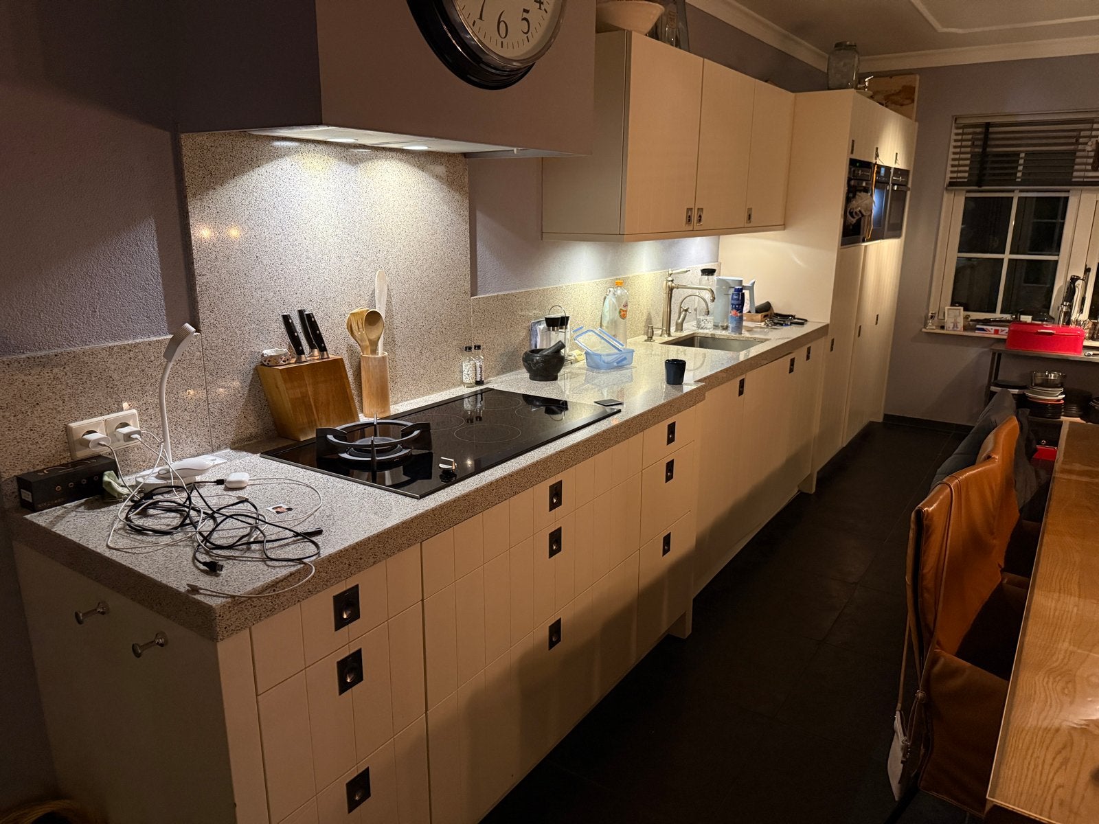 Complete luxe Leicht keuken met apparatuur en composiet blad, Ophalen, Gebruikt, Overige kleuren, Dubbelwandige keuken