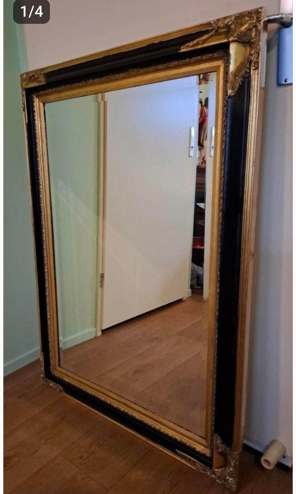 Prachtige barok spiegel met een facetgeslepen spiegel . l, Ophalen, Rechthoekig