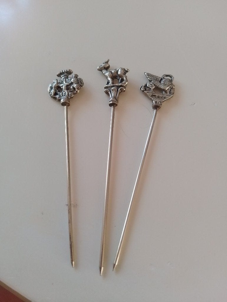Drie oude prikkers, Antiek en Kunst, Ophalen of Verzenden, Zilver