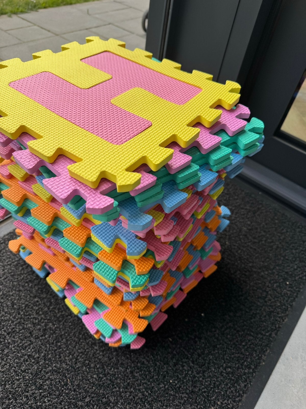 Kleurrijke Vloerpuzzel met Letters en Cijfers, Ophalen, Gebruikt, Overige typen