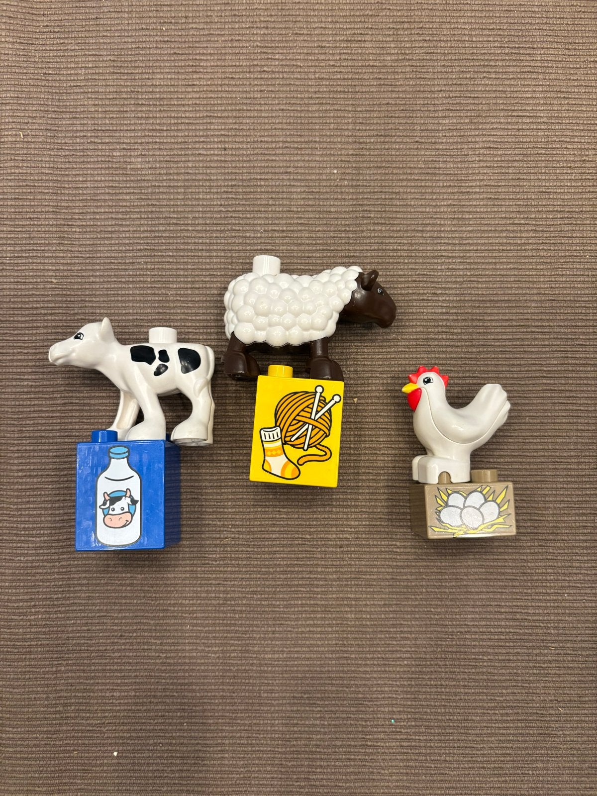 Lego Duplo boerderijdieren: koe, schaap, kip met blokken, Ophalen of Verzenden, Zo goed als nieuw