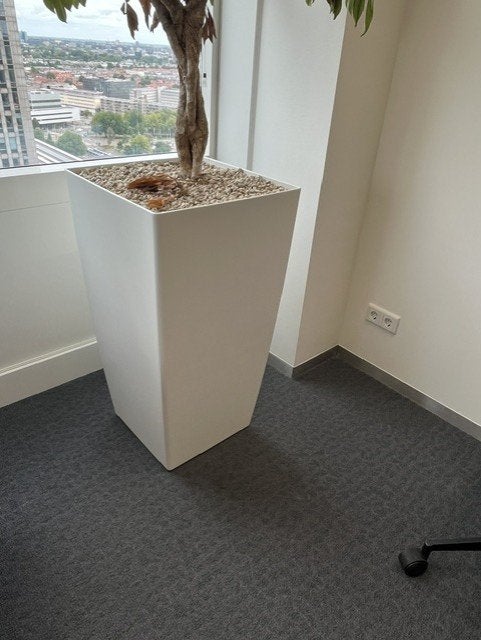 Plantenbak hoog wit, Ophalen, Kunststof, Gebruikt, Vierkant
