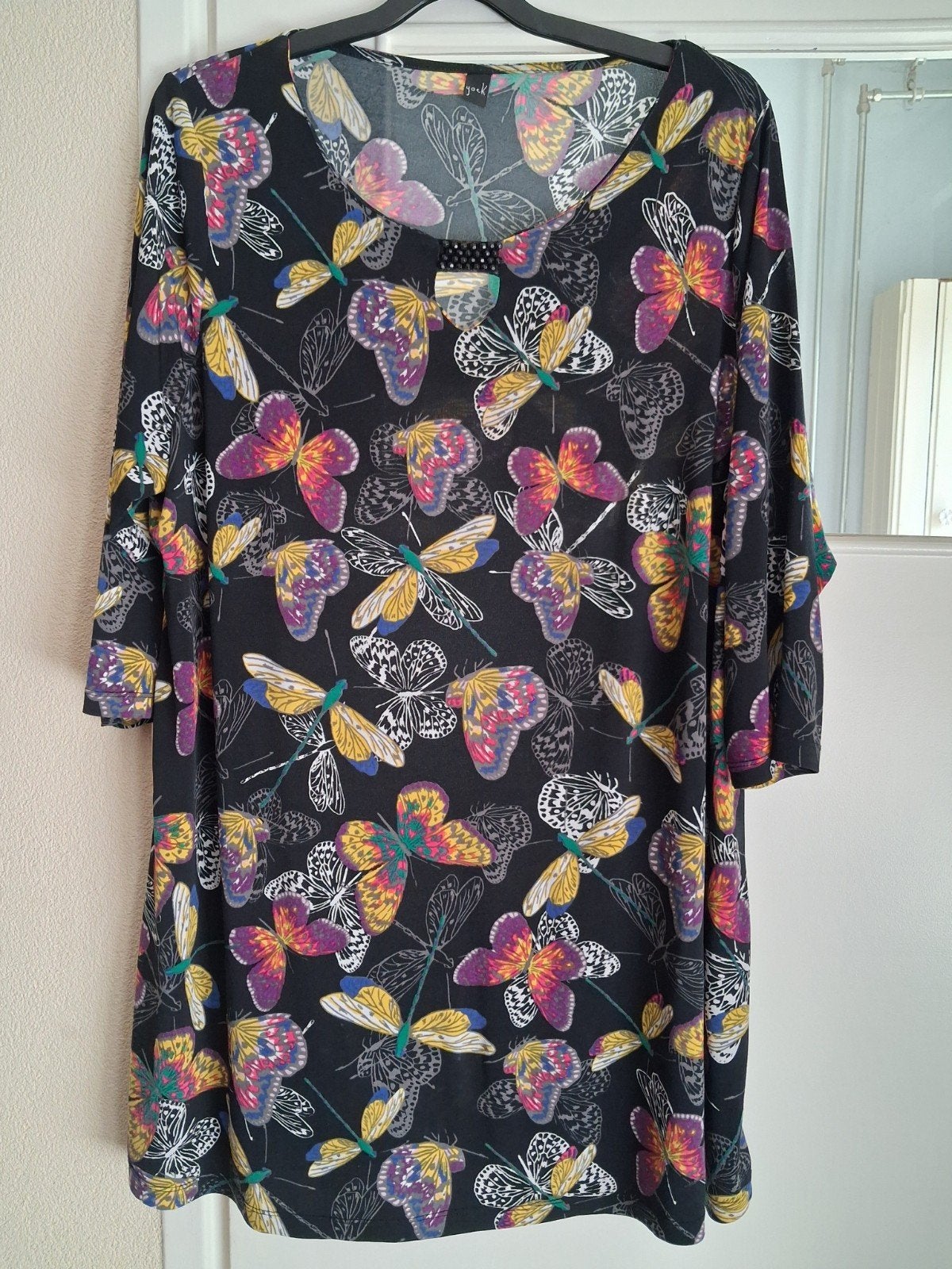 Yoek tuniek maat 54/56, Kleding | Dames, Ophalen of Verzenden, Zo goed als nieuw, Zwart, Blouse of Tuniek