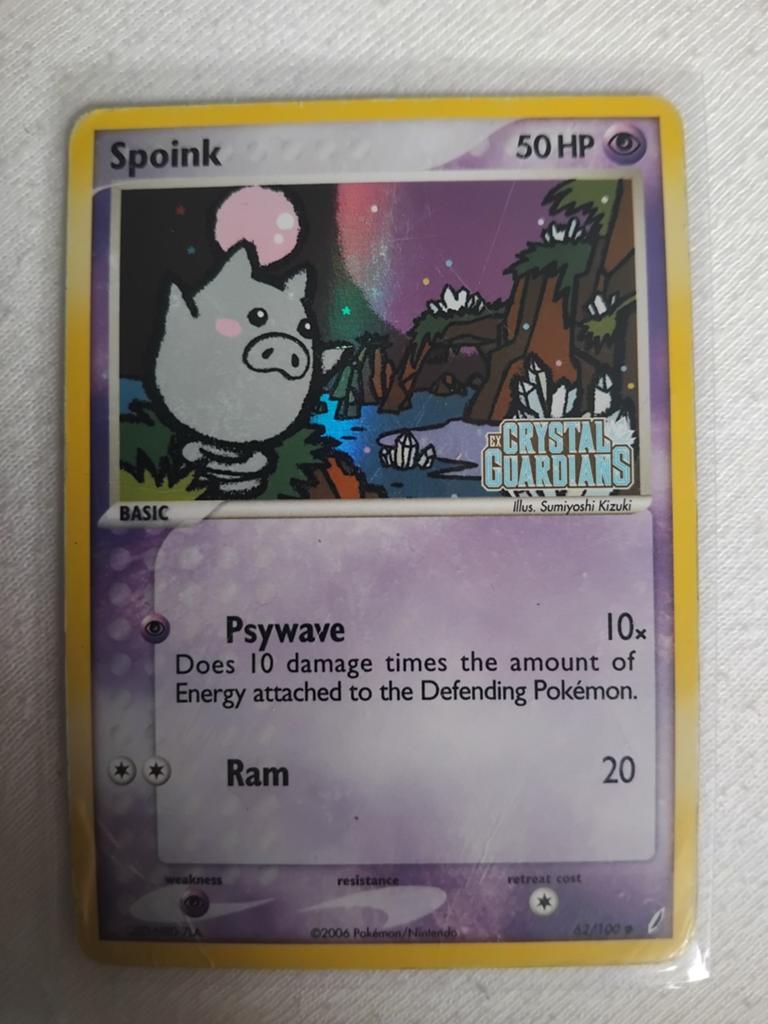 Pokémon Kaart Spoinck 62/100 Crystal Guardians stamp, Ophalen of Verzenden, Gebruikt, Losse kaart