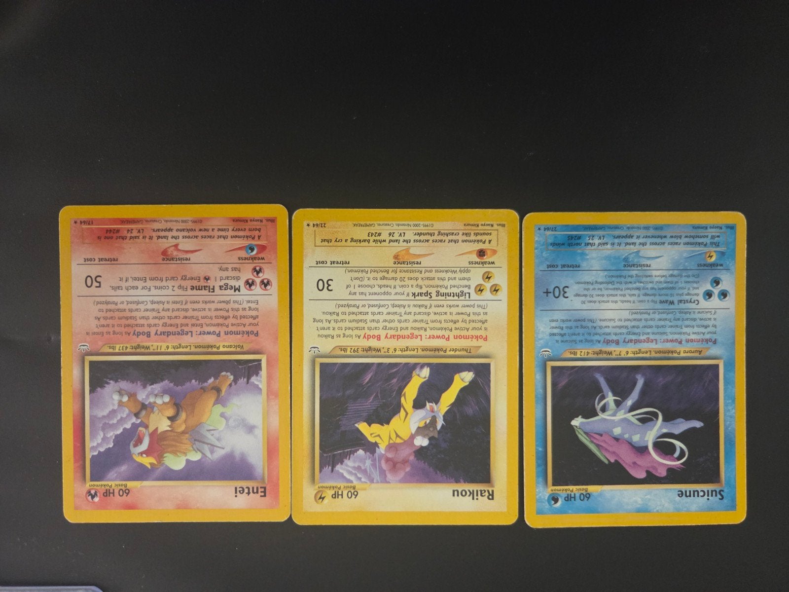 Pokémon Legendary Beasts: Entei, Raikou, Suicune kaarten, Ophalen of Verzenden, Gebruikt, Meerdere kaarten