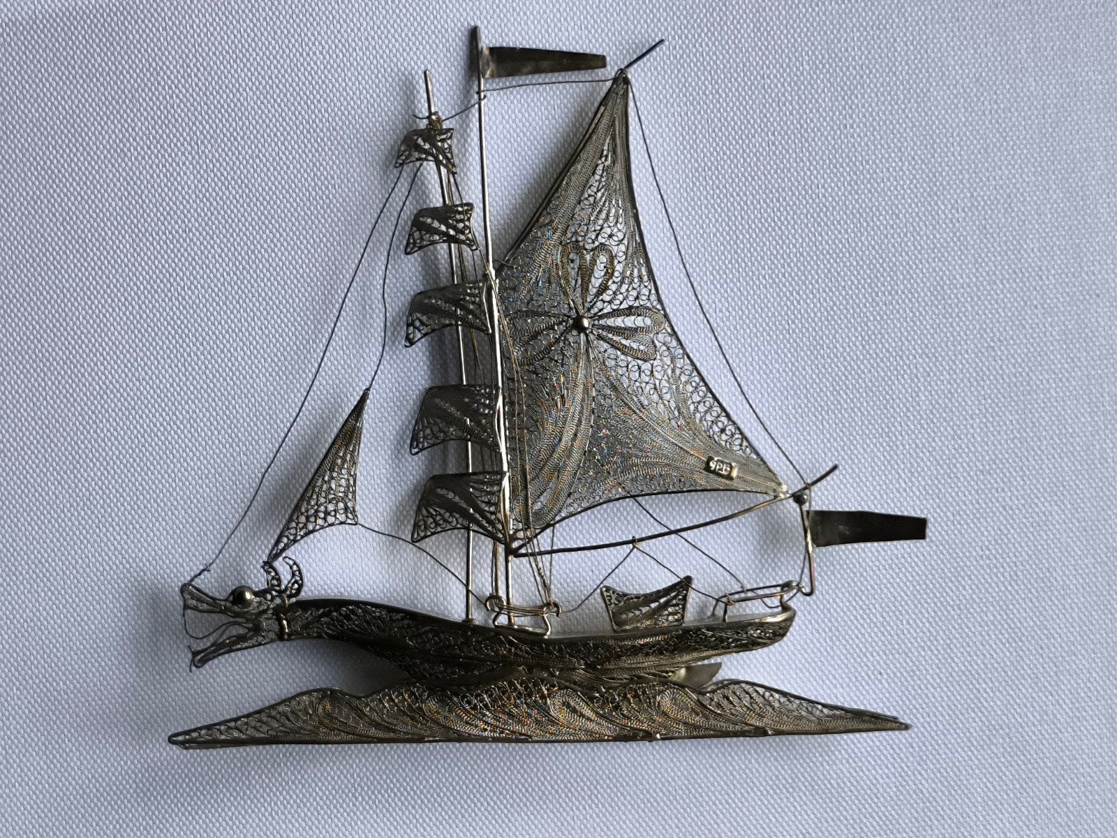 schip filigrain zilver 925 1e gehalte, Ophalen of Verzenden, Zilver