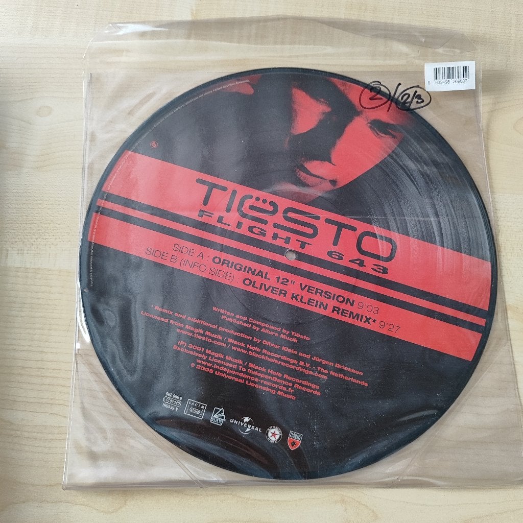 Tiësto - Flight 643 - picture disc - 12 inch vinyl, Cd's en Dvd's, Vinyl | Dance en House, Gebruikt, Trance, Ophalen of Verzenden