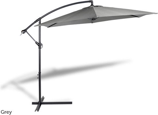 Nieuwe Zweefparasol Grijs met Hoes - Ongeopend in Doos, Ophalen, Kantelbaar, Zweefparasol, Nieuw