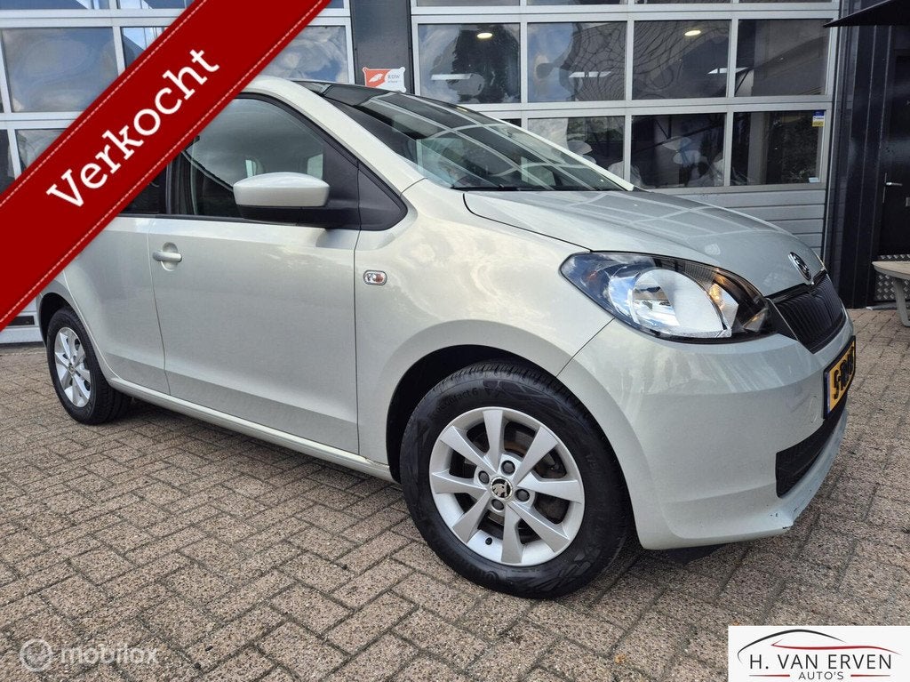Skoda Citigo 1.0 Greentech Sprint AIRCO CRUISE NAP, Auto's, Voorwielaandrijving, Euro 5, Stof, Zwart