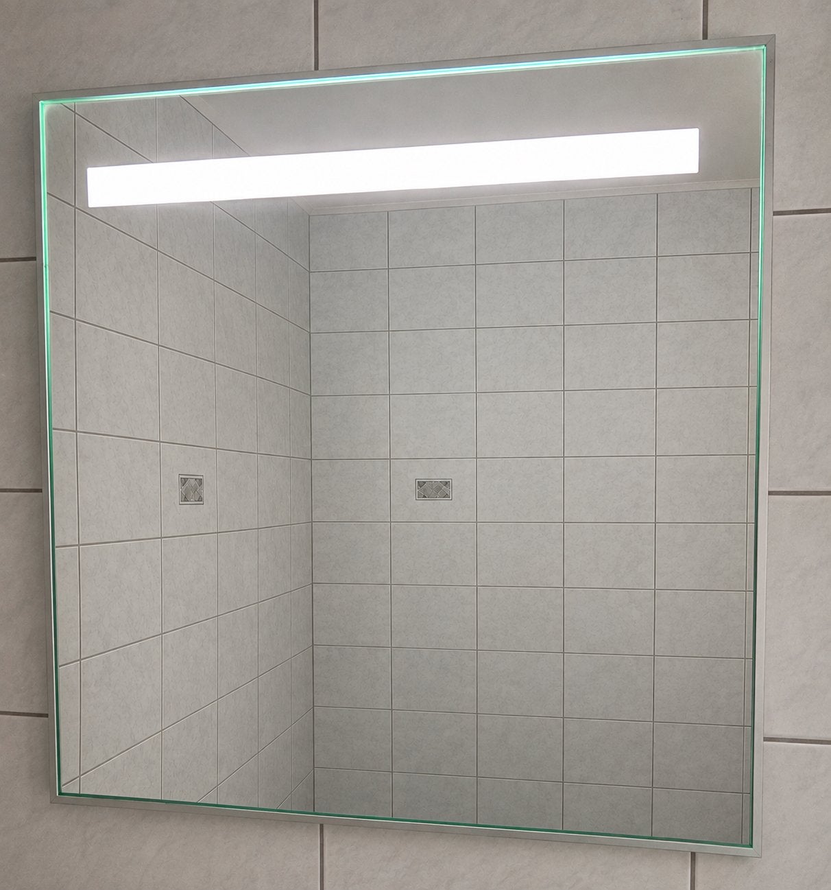 Bruynzeel badkamer spiegel vierkant met lamp 60x60, Overige typen, Zo goed als nieuw, Minder dan 25 cm, Minder dan 100 cm