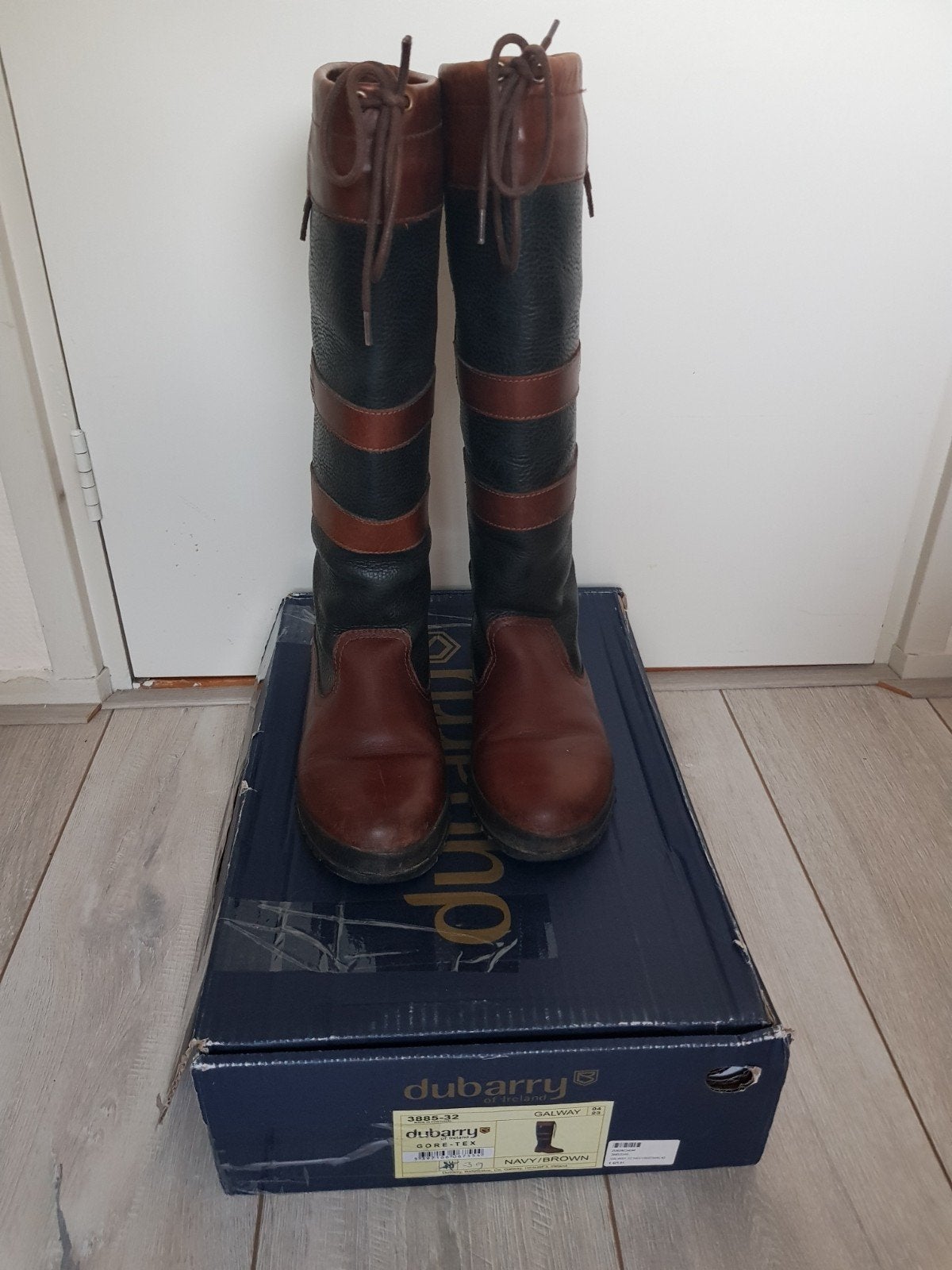 Dubarry Galway 6/39 blauw-bruin nieuwe zolen!, Dubarry, Hoge laarzen, Blauw, Ophalen of Verzenden