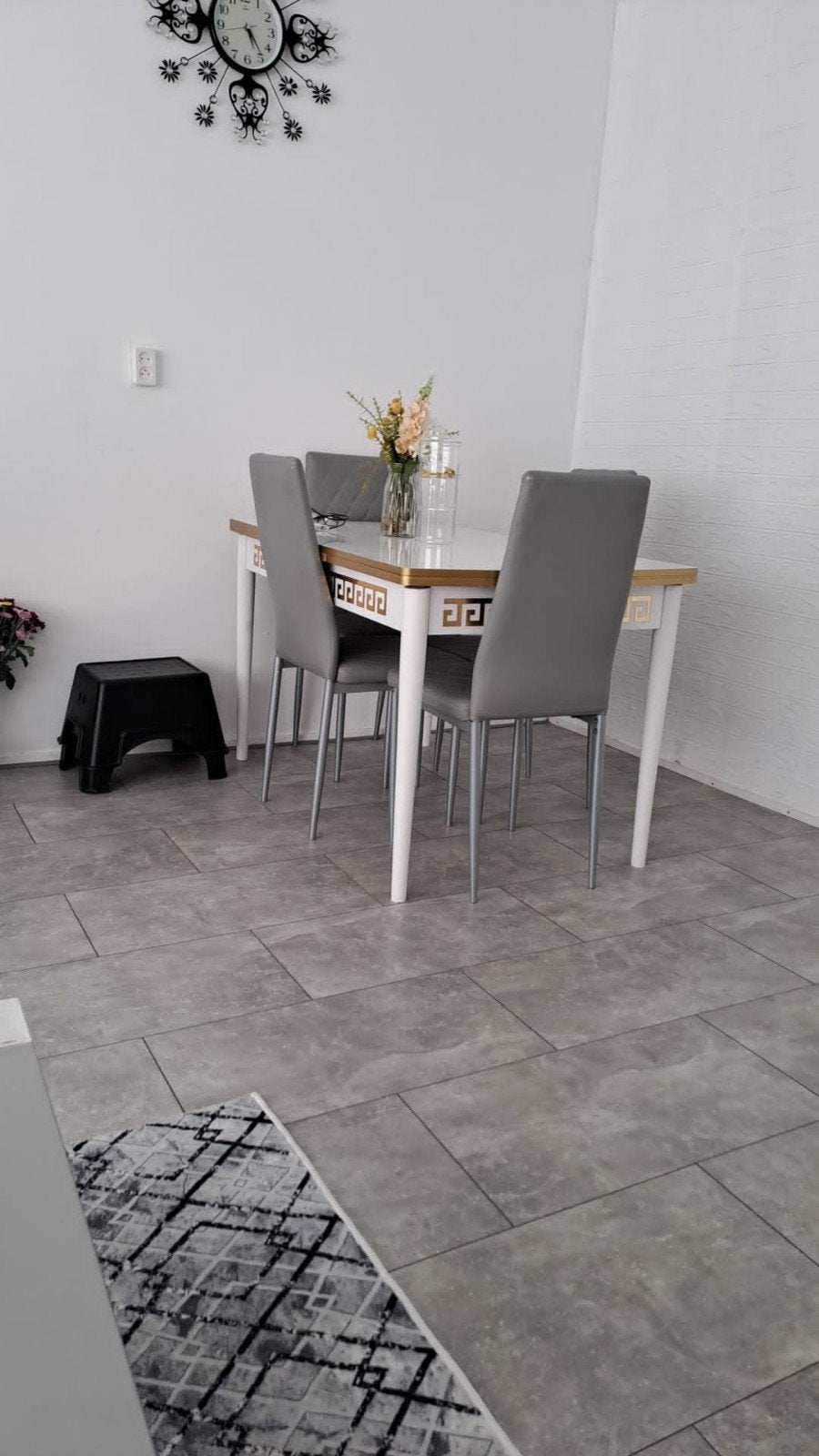 Eettafel met 6 stoelen, Huis en Inrichting, Tafels | Eettafels, Gebruikt, 100 tot 150 cm, Overige materialen, Vijf personen of meer