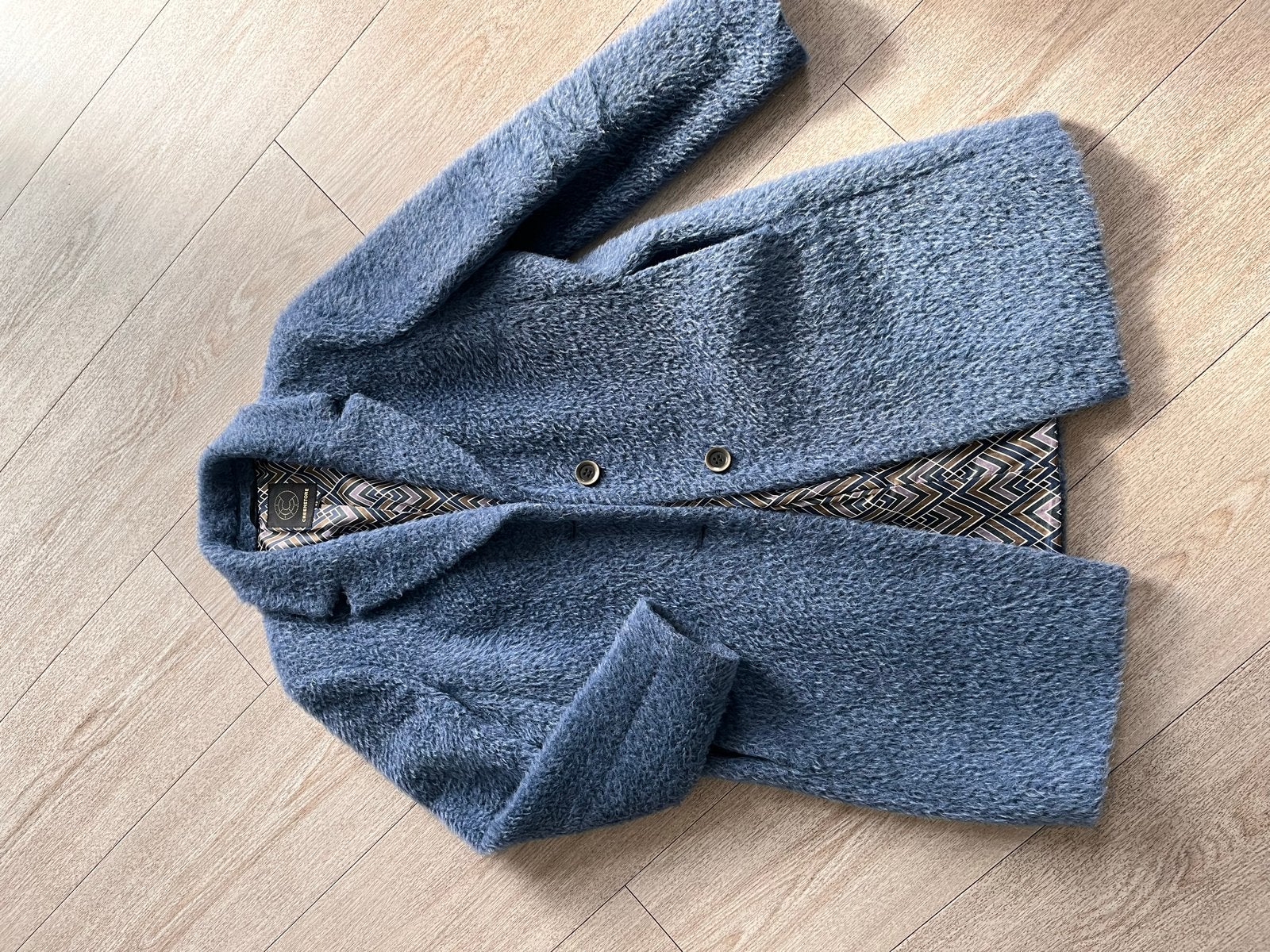 CREENSTONE coat   met Mohair, Wol en Alpaca - Maat 42, Ophalen of Verzenden, Gedragen, Maat 42/44 (L), Blauw