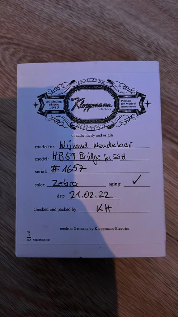 Kloppmann HB-59 LC humbucker, Ophalen of Verzenden, Zo goed als nieuw
