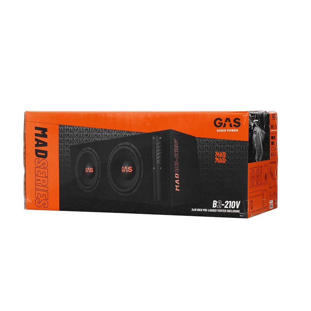 GAS Audio POWER MAD B2-210V 2 x 10 inch gepoorte subwoofer, Info@optimount.nl, Nieuw, Ophalen of Verzenden, Anholtseweg 48A 7091 HB DINXPERLO