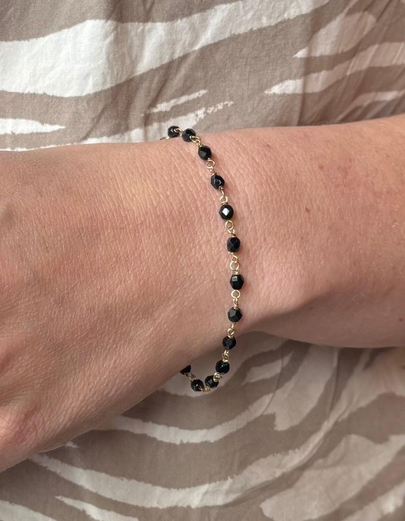 Gitten vintage 14k gouden dames armband klassiek, Voordeelsieraden, Verzenden, Zo goed als nieuw, Met edelsteen