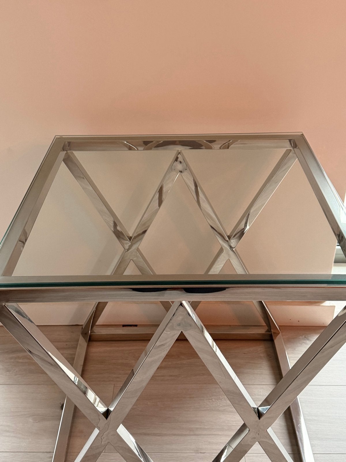 Richmond Bijzettafel Paramount - Glas en Metaal, Huis en Inrichting, Tafels | Bijzettafels, Ophalen, Minder dan 45 cm, Minder dan 55 cm