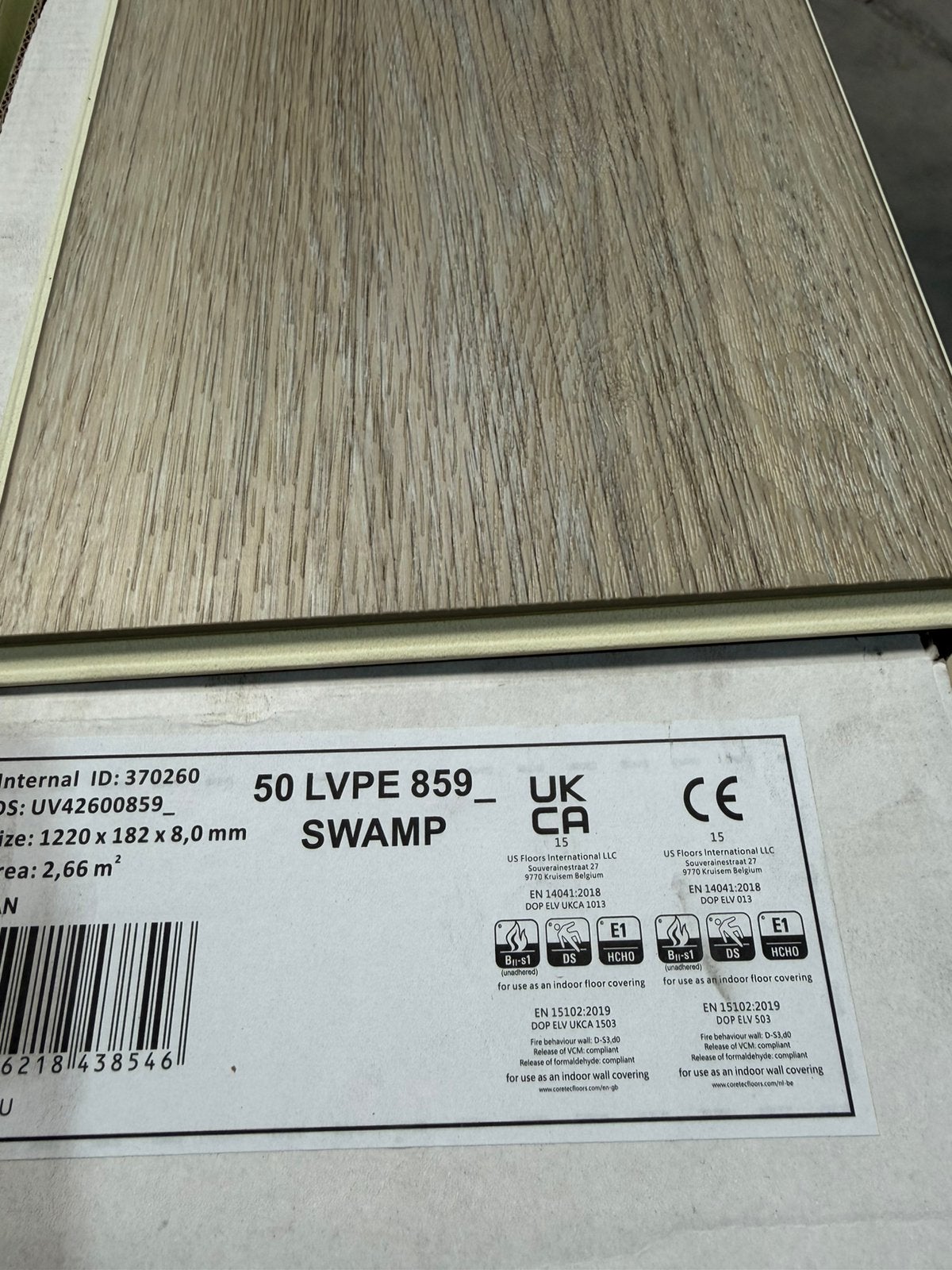 2.66 mtr/2 CORETEC KLICK PVC kl- 859 SWAP, Ophalen, Beige, Overige typen, Nieuw