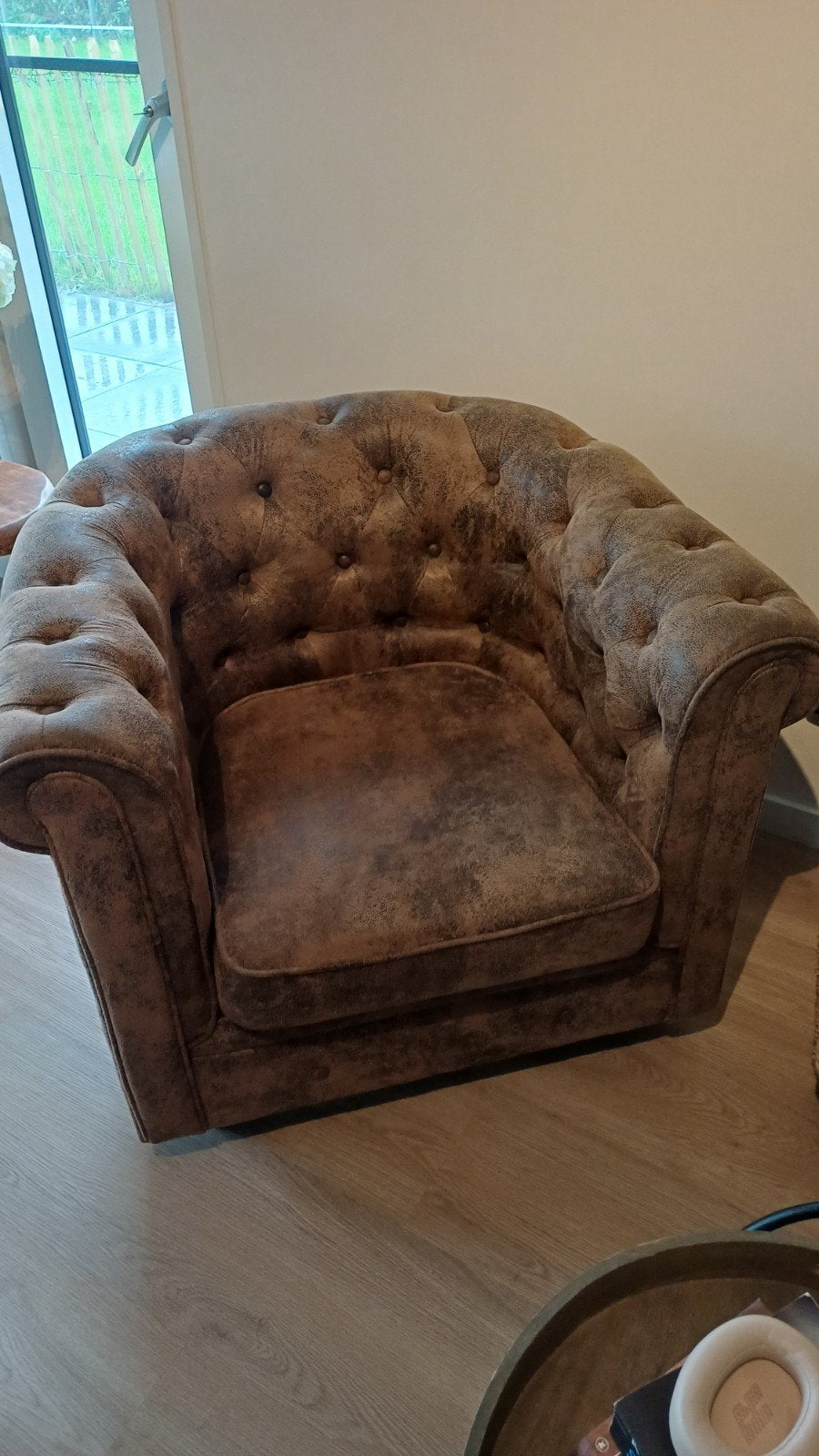 Comfortabele fauteuil in Chesterfield-stijl, Ophalen, Gebruikt, Chesterfield, 75 tot 100 cm