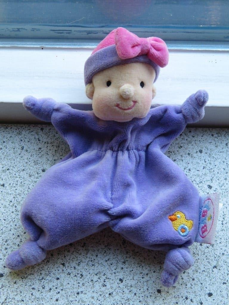 Pop popje merk My Lovely Baby paars velours, Ophalen of Verzenden, Zo goed als nieuw, Overige typen, Wasbaar