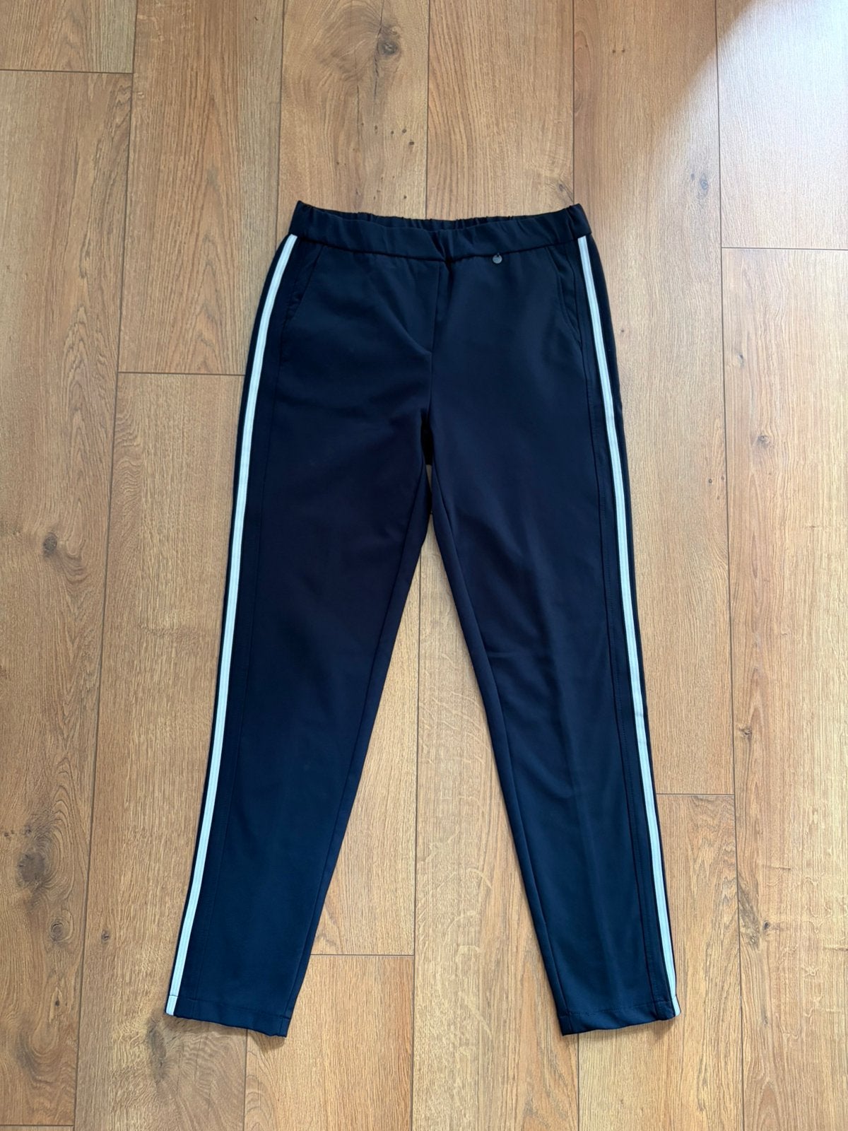 Anna Montana sportieve travelstof broek / pantalon - Maat 38, Ophalen of Verzenden, Maat 38/40 (M), Blauw, Lang