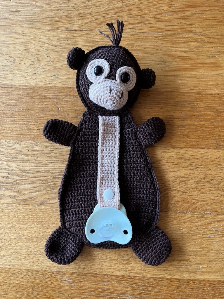 Gehaakte Speenknuffel - Aap - Excl. Speen, Kinderen en Baby's, Speelgoed | Knuffels en Pluche, Ophalen of Verzenden, Nieuw, Aap