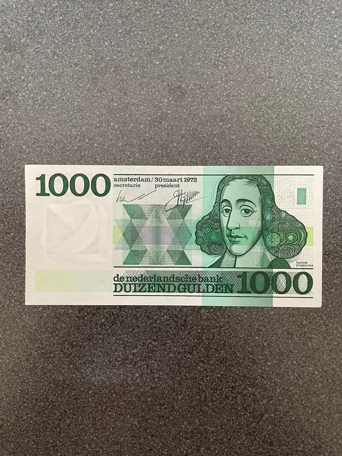 1000 gld 1972 spinoza vrijwel UNC, Postzegels en Munten, Bankbiljetten | Nederland, Ophalen of Verzenden, 10 gulden
