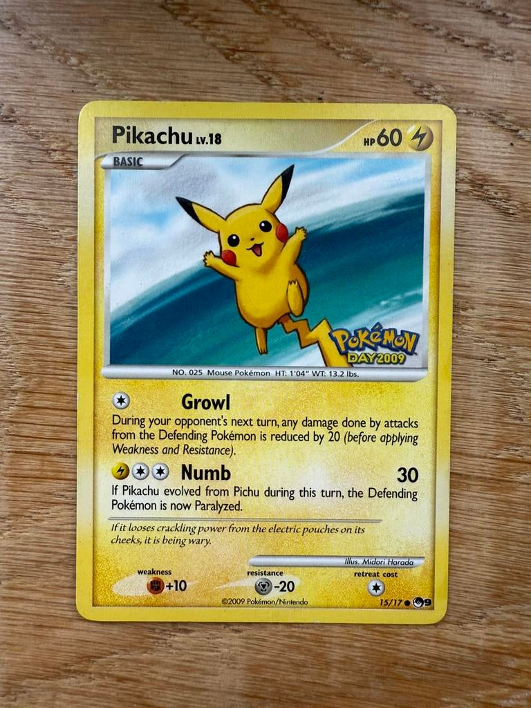 Pikachu Lv.18 #15/17 - Pokemon Day 2009, Ophalen of Verzenden, Zo goed als nieuw, Losse kaart
