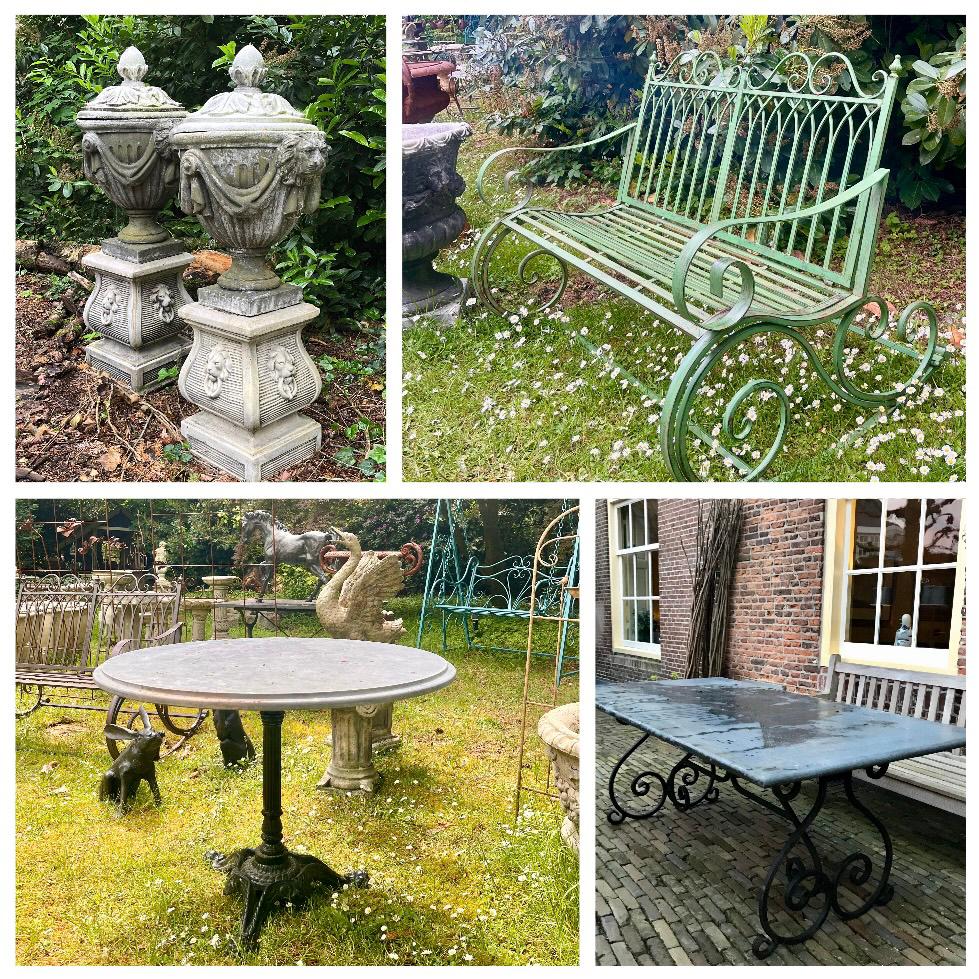 * PINKSTERDAGEN Antiek & Brocante Bank, Tuintafel, Potten ed, Antiek en Kunst, Ophalen